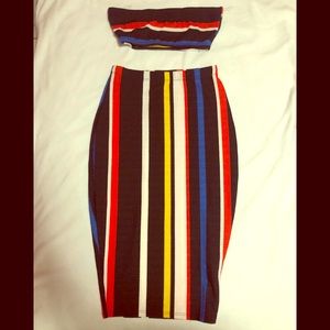 A two piece stripe set